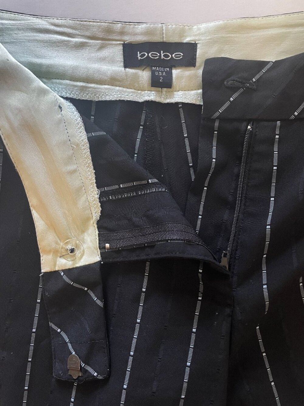 VTG Bebe Black Pinstripe 2-Piece Pant Suit Set - Jacket 4 / Pants 2 - Y2K Office - Picture 11 of 15
